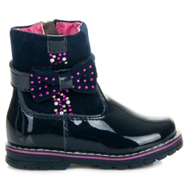 Stivali con fiocco blu