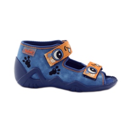 Ciabatte in velcro blu Befado 250p065 arancia