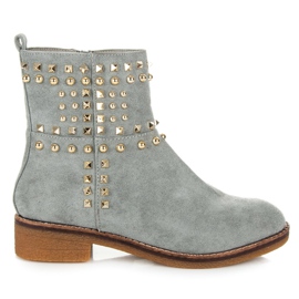 Vices New Collection Stivali biker in camoscio grigio