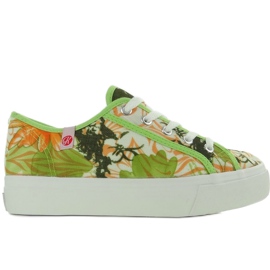 Sneakers suola spessa K145403 multicolor verde
