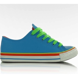 Sneakers AN1177 in tela blu acido