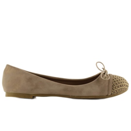 Ballerine con zirconi MB-6213 kaki cachi