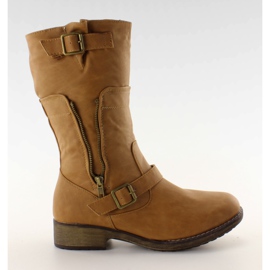 Stivali con zip IR-29 cammello marrone