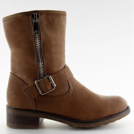 Stivali con una zip cammello 376-PA marrone