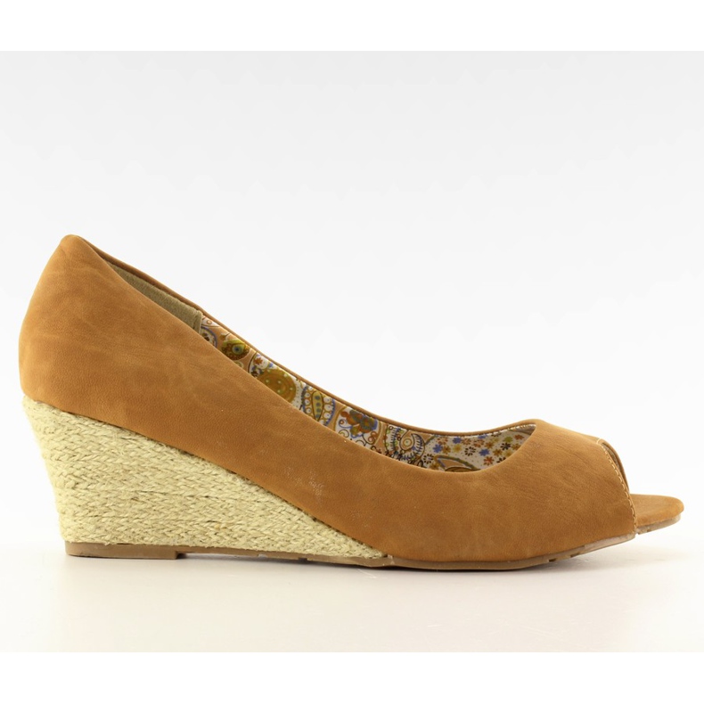 Zeppe espadrillas Ls-141 cammello marrone