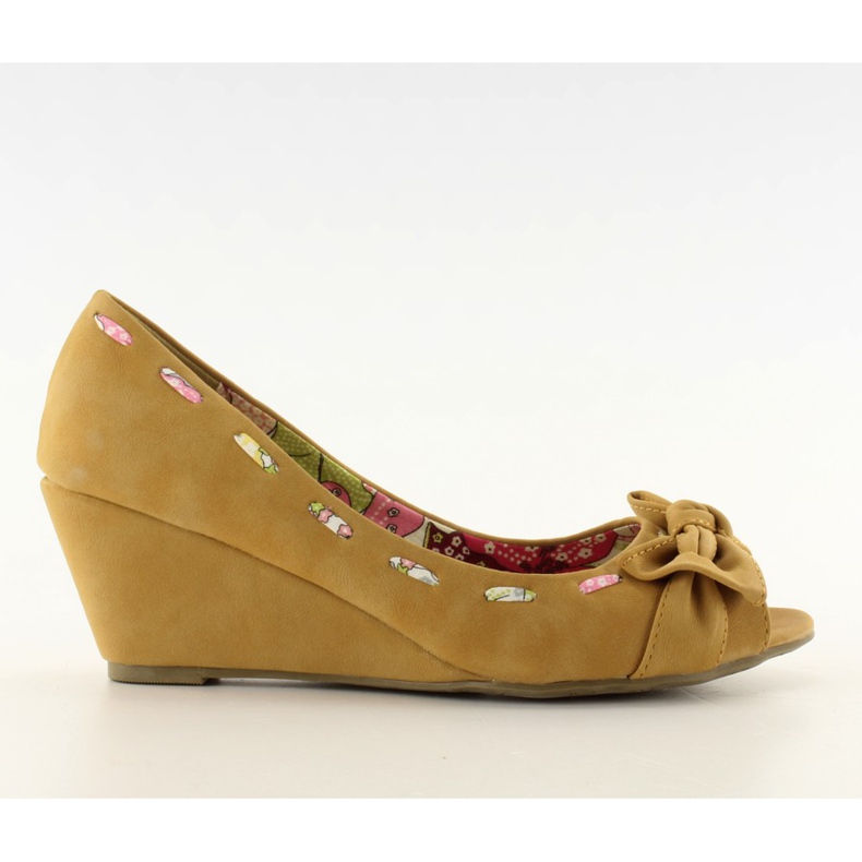 Pompe zeppe 77-79 cammello marrone