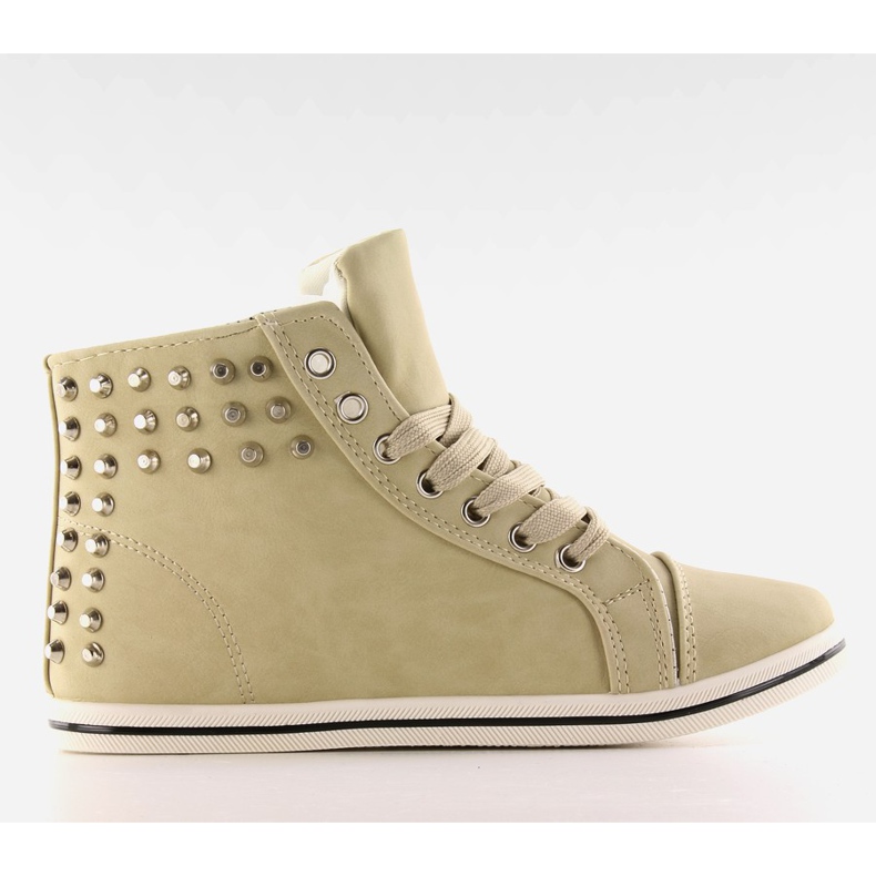 Sneakers con borchie G-27 beige