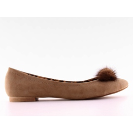 Ballerine decorate con pelliccia 11120-20 marrone
