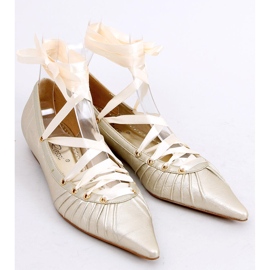 Ballerine con nastro intorno alla caviglia 391029-2 cammello grigio