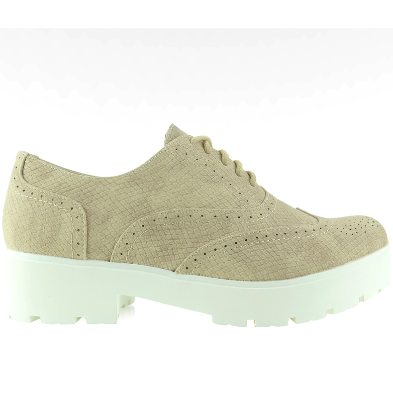 Mocassini con suola alta LBS1203 beige
