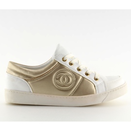 Sneakers Chanelki Y612-41 Bianco bianco e oro bianca giallo