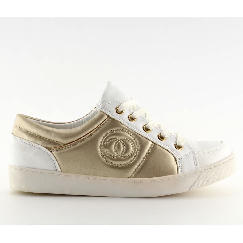 Sneakers Chanelki Y612-41 Bianco bianco e oro bianca giallo