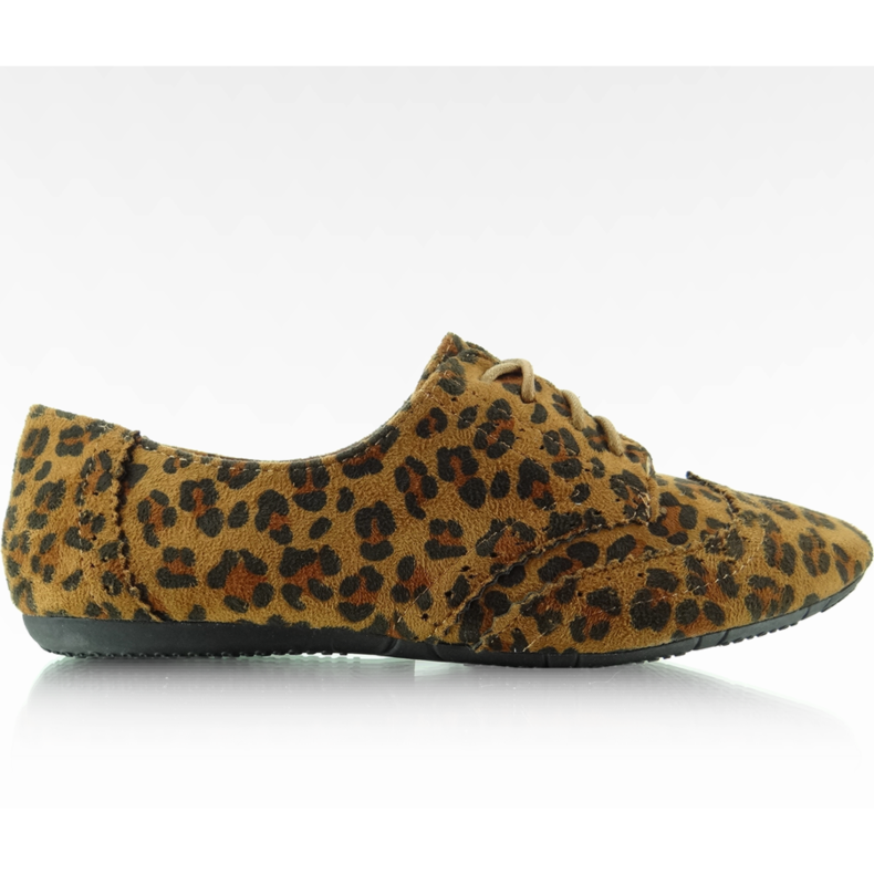 Classiche scarpe jazz allacciate leopardate marrone