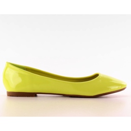 Ballerine con rivestimento liscio T176 Verde giallo