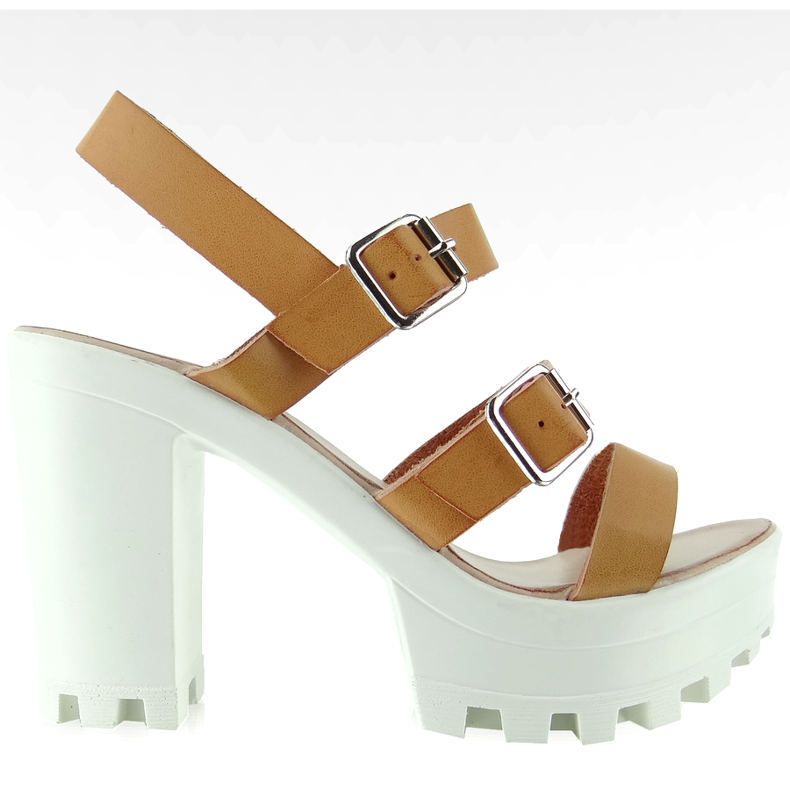 Sandali Vagabond, suola bianca M-6 Camel marrone