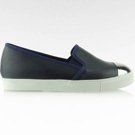 Slip-on con badge sulle punte Y632 Navy blu navy