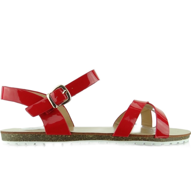 Sandali rossi con strisce verniciate rosso