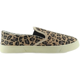 Slip-on in morbido tessuto leopardato 7TX-TJ85392 marrone