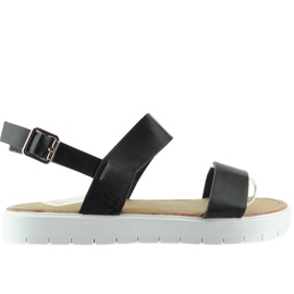 Sandali neri sulla suola sportiva LC-7 nero