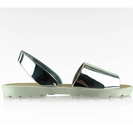 Sandali stile specchio T-9117 Bianco grigio