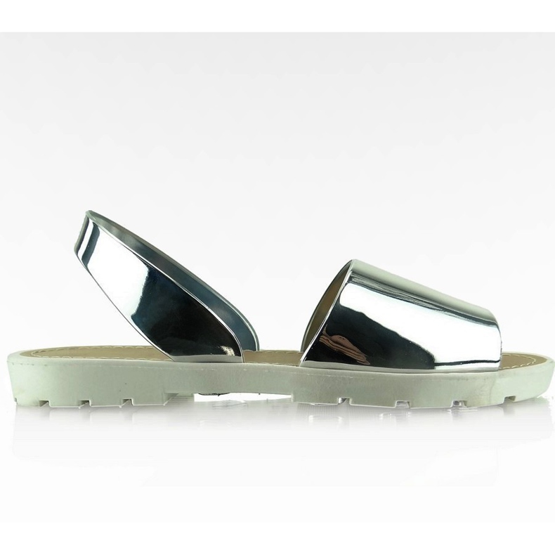 Sandali stile specchio T-9117 Bianco grigio