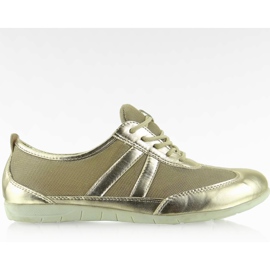Scarpe metalliche nello stile sportivo Y629 Gold giallo marrone