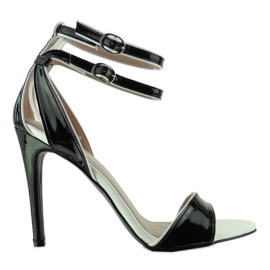 Bellissimi sandali con tacco alto A958 Black nero