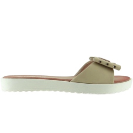 Ciabatte Suola Bianca Con Fiocco 8327 Beige marrone