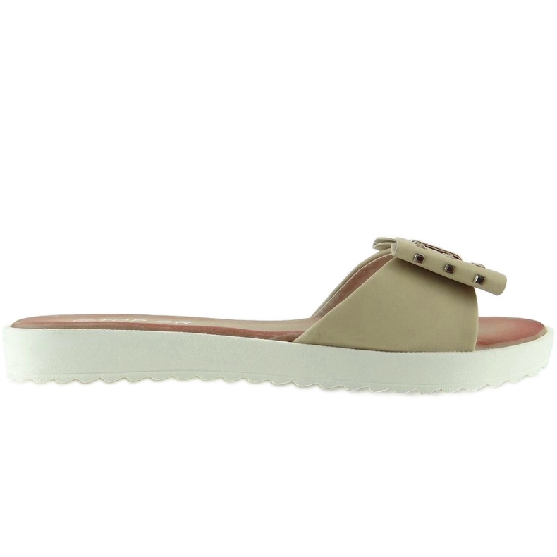Ciabatte Suola Bianca Con Fiocco 8327 Beige marrone