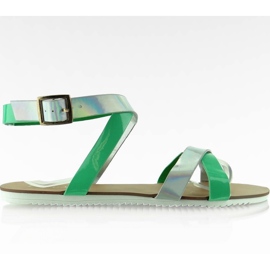 Sandali con striscia olografica X7961 Green verde