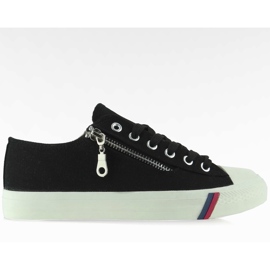 Sneakers in tela classiche D583 nere nero