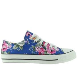 Sneakers con fiori H-03A Blu