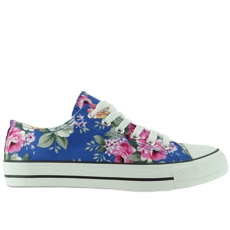 Sneakers con fiori H-03A Blu