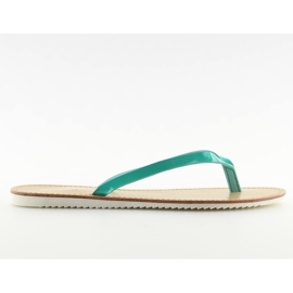 Pantofole, infradito, suola bianca LS-76 Green verde