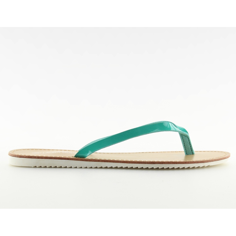 Pantofole, infradito, suola bianca LS-76 Green verde