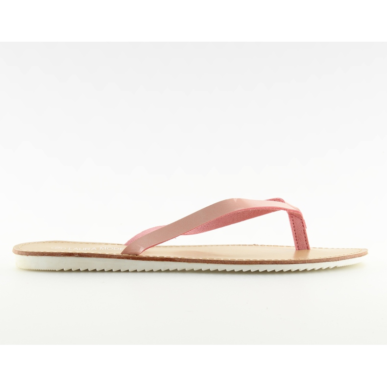 Pantofole, infradito, suola bianca LS-76 rosa