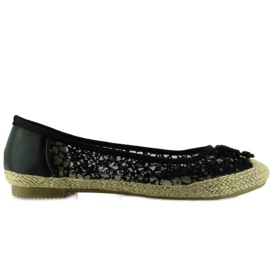 Espadrillas in pizzo L99163 Nero