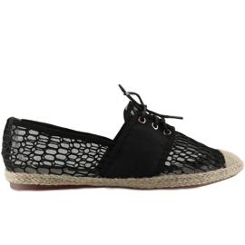 Espadrillas stringate da donna PT125 Nero