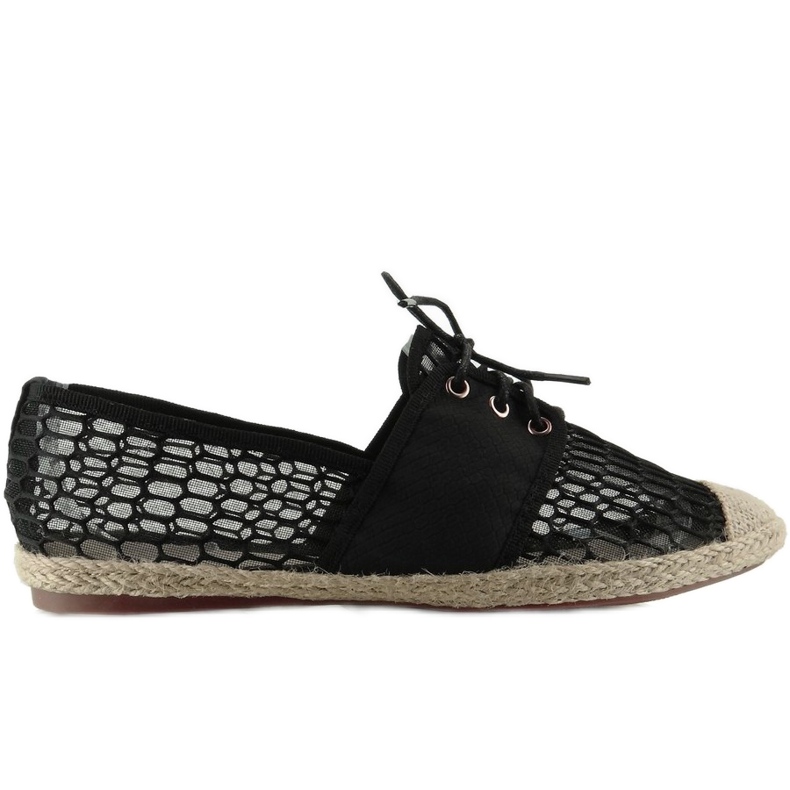 Espadrillas stringate da donna PT125 Nero