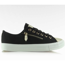 Sneakers con punta dorata BL28P Nero