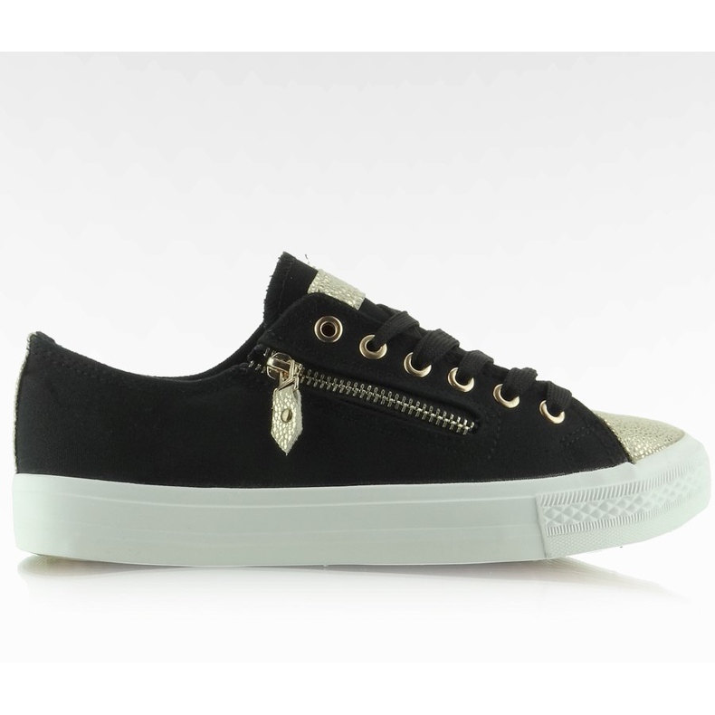 Sneakers con punta dorata BL28P Nero
