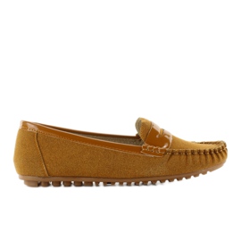 Mocassini da donna in suede BLZ-06 cammello marrone