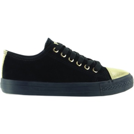 Sneakers in camoscio con punte blu scuro dorate blu navy giallo