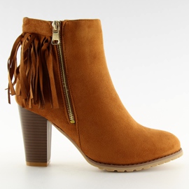 Bellissimi stivali in camoscio con frange FR20 Camel marrone