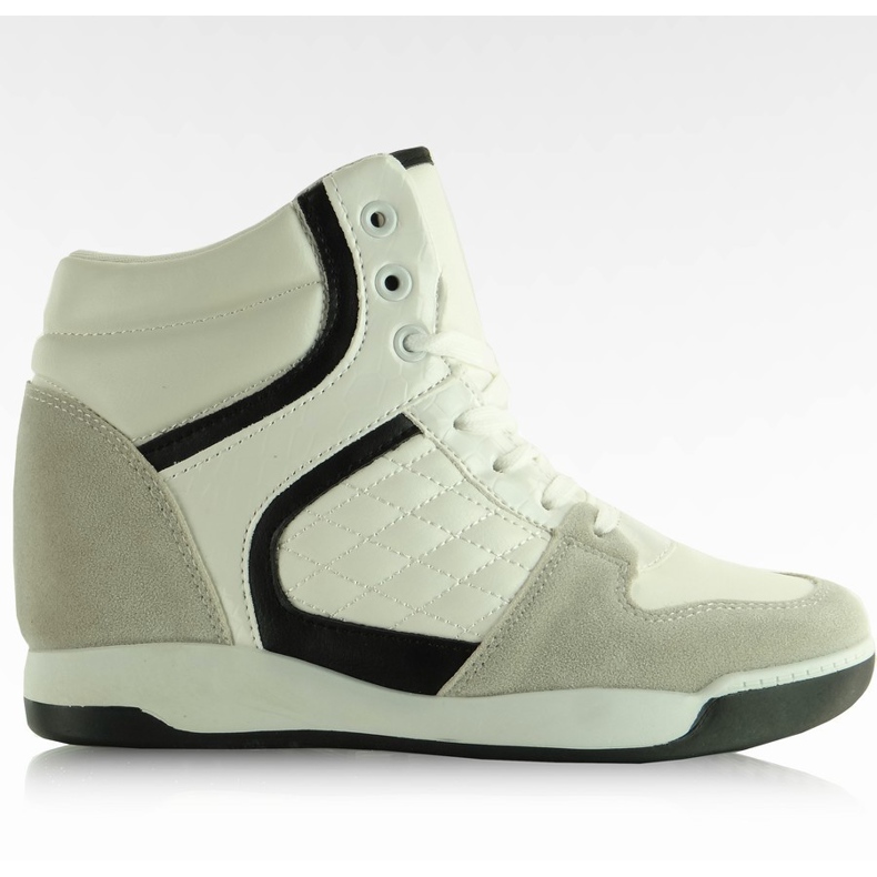 Sneakers BKA-127 in camoscio bianco bianca nero grigio