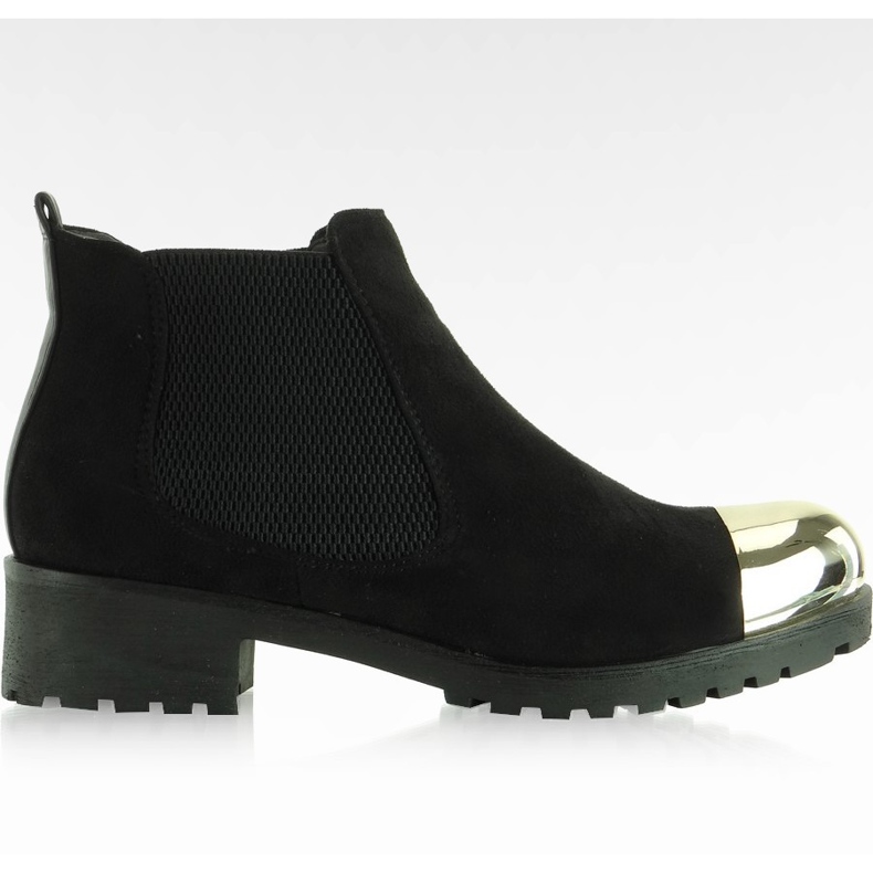 Stivali Jodhpur con punta dorata A89387 Nero
