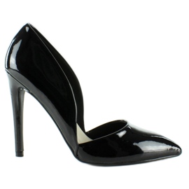 Décolleté laccate con dentellature EE05 Nero