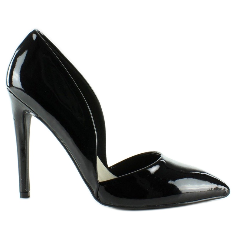 Décolleté laccate con dentellature EE05 Nero