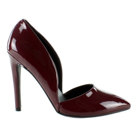 Décolleté laccate con dentellature EE05 Rosso multicolore
