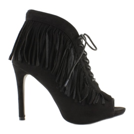 Stivali stringati Open Styl Boho 11015 nero